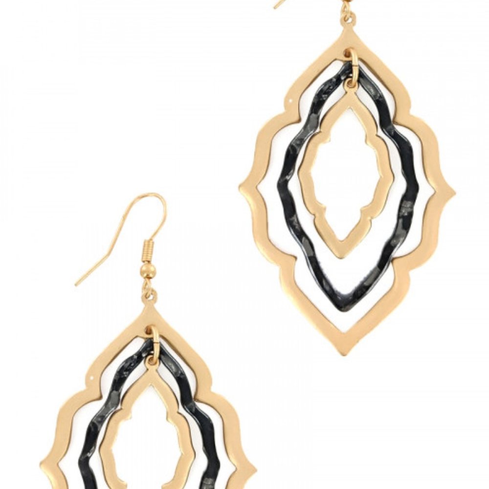 Moroccan Black Resin Earrings